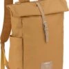 LÄSSIG Luiertas Rolltop Backpack Rugzak Incl Verschoningsmatje - Curry