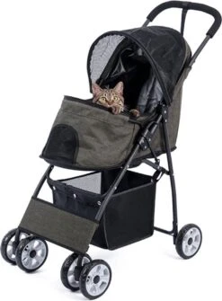 Merkloos Homezie Hondenbuggy | Huisdieren Tot 15 Kg | 4-wieler | Hondenbuggy Inklapbare | Katten Buggy | Buggy | Huisdieren Buggy