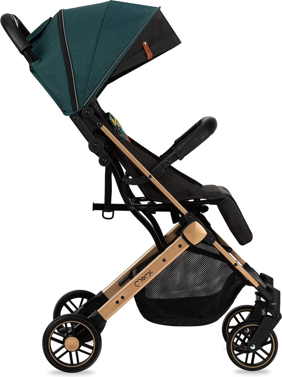 MoMi Wandelwagen - Compacte Lichtgewicht Buggy - Estelle - Green-Gold (geschikt Van 6mnd - 15kg) 4 MoMi Wandelwagen - Compacte Lichtgewicht Buggy - Estelle - Green-Gold (geschikt Van 6mnd - 15kg) - Afbeelding 4