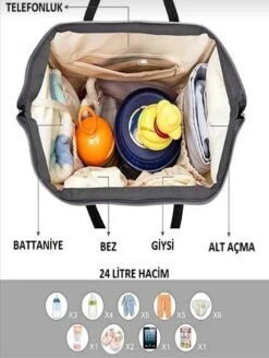 Luiertas Rugzak - Zwart - Inclusief Flessenwarmhouder - Kinderwagenhaken En Isoleervak -Babyproducten Winkel 904x1200 4