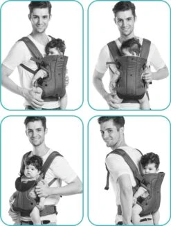 Fillikid Baby Draagzak 4 In 1 Ergonomisch - Buikdrager - Rugdrager - Multifunctioneel - Grijs -Babyproducten Winkel 907x1200 6