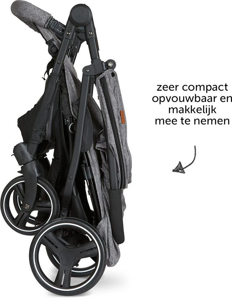 ABC Design Duo Kinderwagen Twin Circle Line - Inclusief Regenhoes - Woven Graphite 4 ABC Design Duo Kinderwagen Twin Circle Line - Inclusief Regenhoes - Woven Graphite - Afbeelding 4