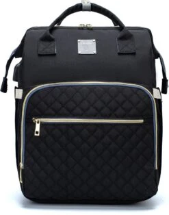 Luiertas - Multifuctioneel Luiertas 3 In 1 - Met Babybedje - Met Verschoningsmatje - Zwart - Met Usb - Met Verdikt Matras -Babyproducten Winkel 944x1200 3