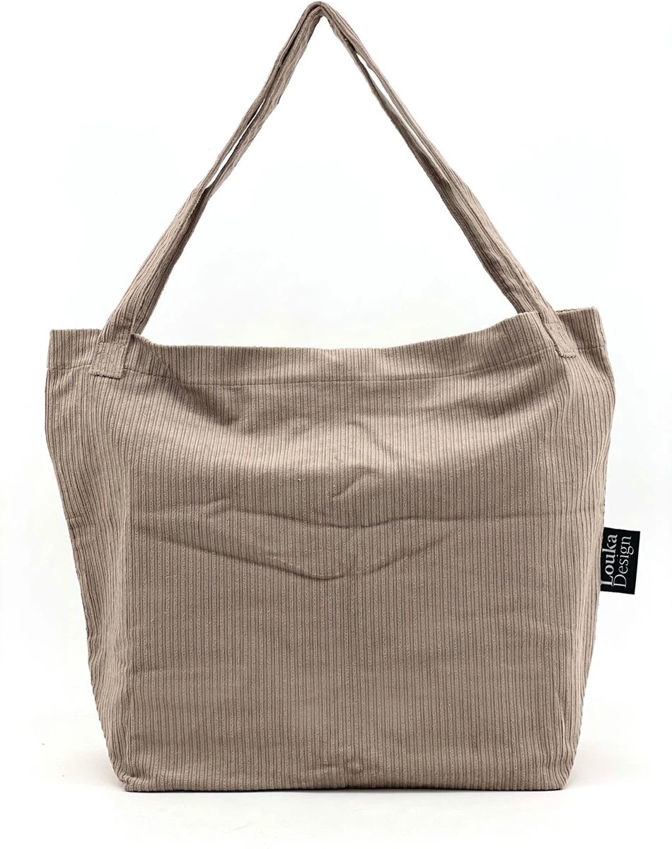 Louka Mom Bag Rib Taupe - Bruin - Luiertas - Trendy Shopper - Verzorgingstas - Boodschappentas 1 Louka Mom Bag Rib Taupe - Bruin - Luiertas - Trendy Shopper - Verzorgingstas - Boodschappentas