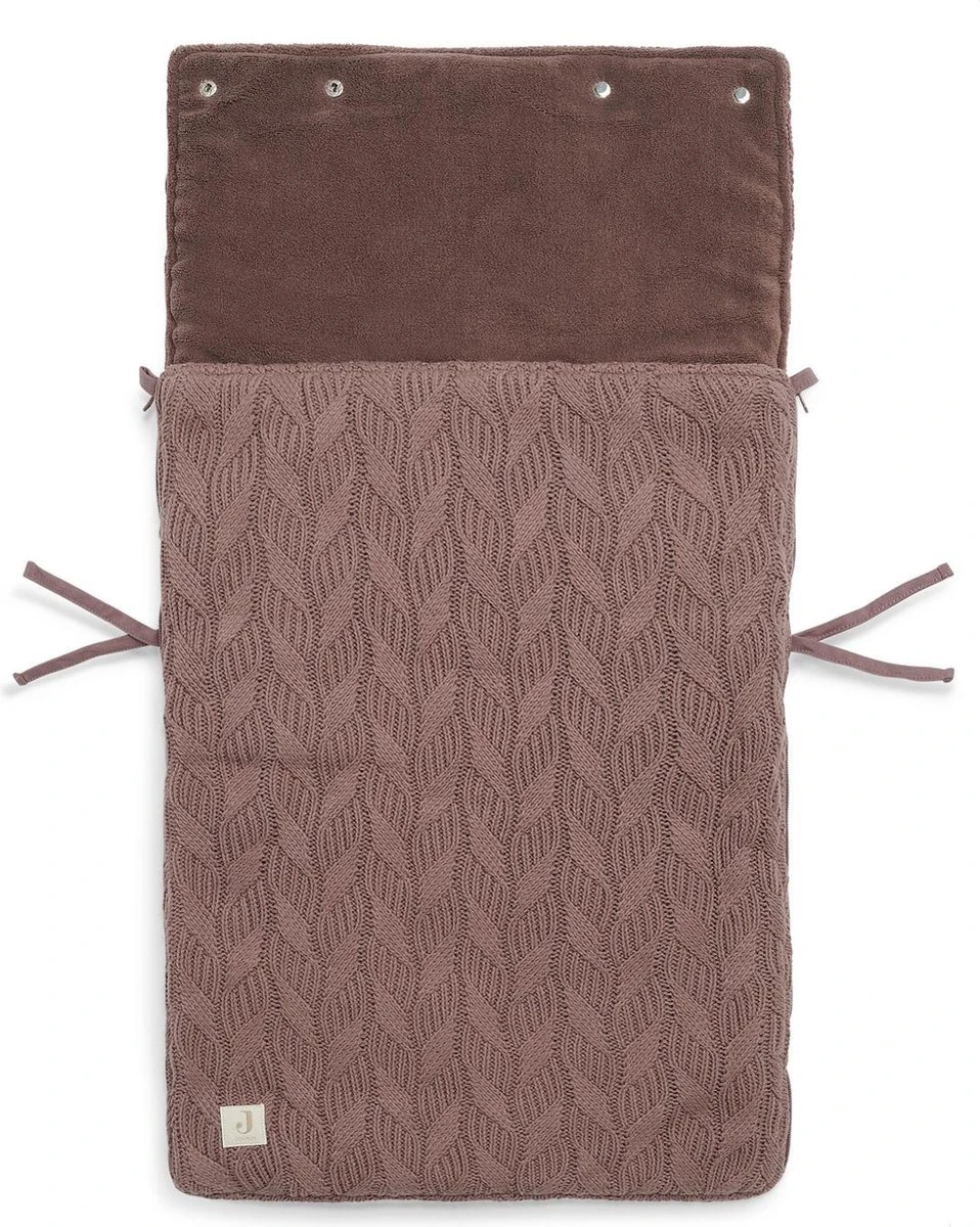 Jollein Voetenzak Voor Autostoel & Kinderwagen - Spring Knit - Chestnut 1 Jollein Voetenzak Voor Autostoel & Kinderwagen - Spring Knit - Chestnut