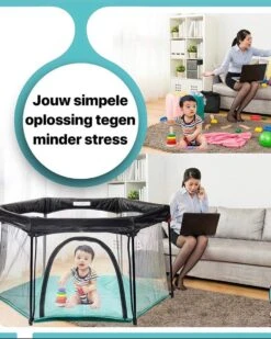 Deryan Draagbare Kinderbox - Zwart - Vaste Matrasbodem - Reisbox - Campingbedje -Babyproducten Winkel 960x1200 12