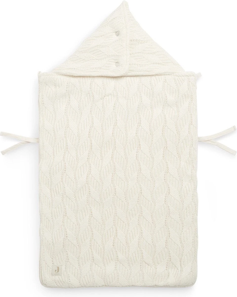 Jollein Voetenzak Voor Autostoel & Kinderwagen - Spring Knit - Ivory 1 Jollein Voetenzak Voor Autostoel & Kinderwagen - Spring Knit - Ivory