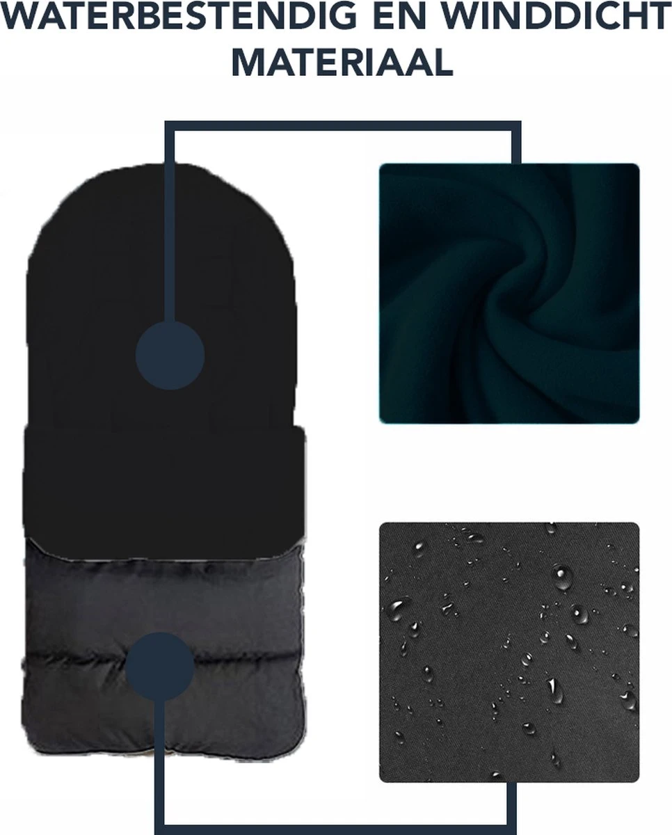 Achaté Voetenzak - Voor Kinderwagen Of Stoeltje – Baby Slaapzak - Autostoel - Zwart 11 Achaté Voetenzak - Voor Kinderwagen Of Stoeltje – Baby Slaapzak - Autostoel - Zwart - Afbeelding 11