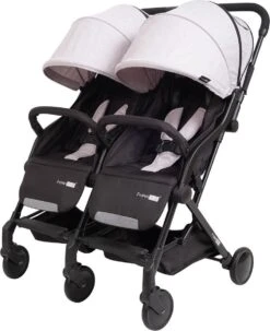 FreeON Duo Buggy City Twin - Luxe Tweeling Wandelwagen - Twin Buggy - Tweeling Buggy - Zwart-Grijs
