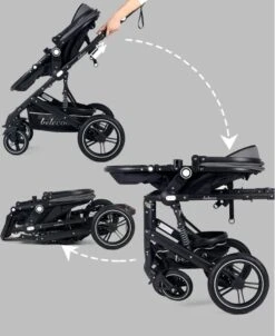 Belecoo - Luxe Kinderwagen - 3-in-1 Buggy - Opklapbare Wandelwagen - Autostoel - Wieg - Multifunctioneel - Zwart 14 Belecoo - Luxe Kinderwagen - 3-in-1 Buggy - Opklapbare Wandelwagen - Autostoel - Wieg - Multifunctioneel - Zwart -Babyproducten Winkel 981x1200 8