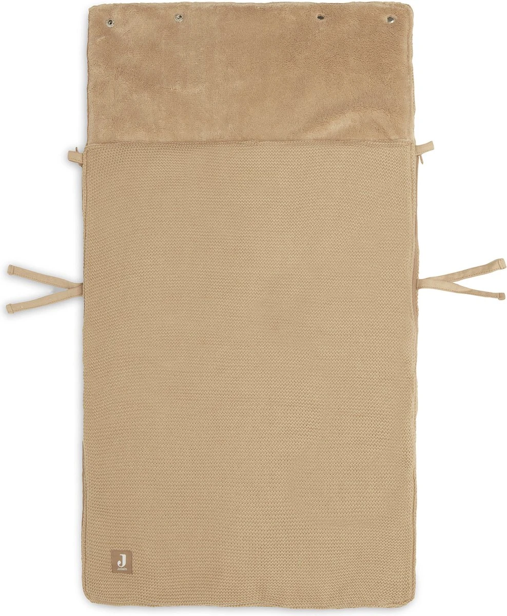 Jollein Voetenzak Voor Autstoel & Kinderwagen - Basic Knit - Biscuit 2 Jollein Voetenzak Voor Autstoel & Kinderwagen - Basic Knit - Biscuit - Afbeelding 2