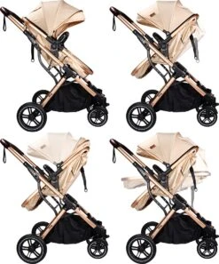 Ding Juna Kinderwagen 3 In 1 - Beige/Rose - Combi Kinderwagen Incl. Autostoel -Babyproducten Winkel 997x1200 1